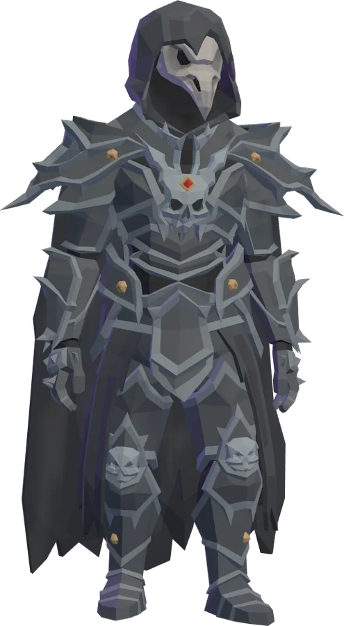 The World Guardian in his feathered armour and hood